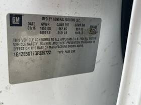 663.gm1m16 Chevrolet Malibunew 2016 Fuse Box Cabin 104632207