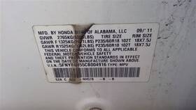663.ho1812 Honda Pilot 2012 Fuse Box Cabin 80876