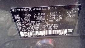 663.ho1l19 Honda Hr-v 2019 Fuse Box Cabin 94940