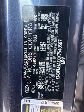 663.ki1519 Kia Sportage 2019 Fuse Box Cabin 104549476