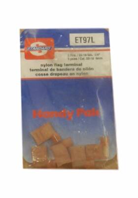 Et97l Standard 22-18 Brand 5 Nylon Flag Terminals Ga 1/4 Inch New