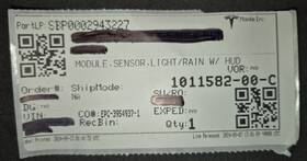 1011582-00-c Tesla 1039481-00-d Model S Windshield Rain Sensor 2012-2015 Oem