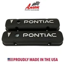 Gm Pontiac Valve Covers Black Raised Letter Logo Die-cast Aluminum Ansen Usa. Fixed Price $225.00.