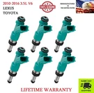Oem 6X Fuel Injectors For 2010-16 Lexus ES350 RX350 RX450H 3.5L V6 #23250-0P010. Fixed Price $139.00.