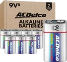 Acdelco 8-COUNT 9 Volt Batteries, Maximum Power Super Alkaline Battery, 7-YEAR. Fixed Price $22.99.