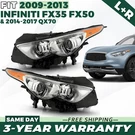 For 09-2017 Infiniti FX35 FX37 FX50 QX70 Xenon/hid Headlight Headlamp Pair Side. Fixed Price $351.49.