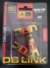 3-PACK Mini Fuses, Amp, Gold Plated, Db Link / MANL150A. Fixed Price $11.85.