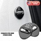 2PCS Mazda Speed Black Stainless Steel Door Striker Cover Lock Buckle Cap Sport. Fixed Price $14.99.