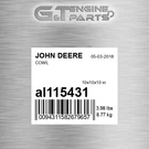 AL115431 Cowl Fits John Deere (surplus Open Box). Fixed Price $141.54.
