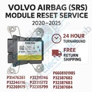 2020 - 2025 Volvo XC40 XC90 S60 P32315799 Srs Module Reset Service. Fixed Price $119.99.