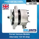 Alternator For Ferrari 308 Gtb/gts Jap Ref 111680 12V 85 Amp. Fixed Price $399.19.