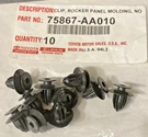 2002-2025 Toyota/lexus/ Scion Rocker Panel Molding Clip 75867-AA010 (10 Pack). Fixed Price $30.00.