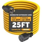 25FT Generator Extension Cord For Nema L6-20P Plug L6-20R Female. Fixed Price $40.00.