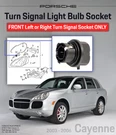 Porsche Cayenne (2003-2006) Front Turn Signal Light Bulb Socket 95563113301. Fixed Price $20.23.