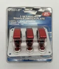 Pilot PL-SW53R Automotive Triple Toggle Switch W/ Red Safety Cover, 12V, 3-20AMP. Fixed Price $17.99.