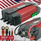 Audiotek 3000W Watt Power Inverter Dc 12V Ac 110V Car Converter Usb Port Charger. Fixed Price $149.99.