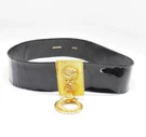 Runway Christian Dior Black Leather Man In Turban Ram Dangle Belt 1412. Fixed Price $350.00.