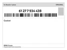 Genuine Bmw Gasket 61-27-7-934-438 New. Fixed Price $92.29.
