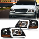 Fit For 97-04 F150 Expedition Black Led Tube Headlights & Corner Parking. Fixed Price $74.18.