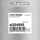 AL204895 Mounting Parts Fits John Deere (surplus Open Box). Fixed Price $946.53.